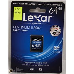 NEW LEXAR 64GB SD CARD
