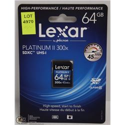 NEW LEXAR 64GB SD CARD