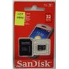 Image 1 : NEW SANDISK 32GB MICRO SD CARD WITH ADAPTOR