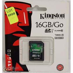NEW KINGSTON 16GB SD CARD