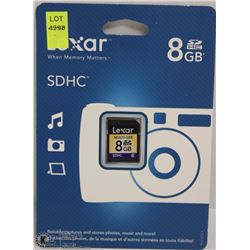 NEW LEXAR 8GB SD CARD