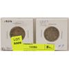 Image 1 : 2 CANADIAN 25 CENT  COINS INCL 1906 AND 1907