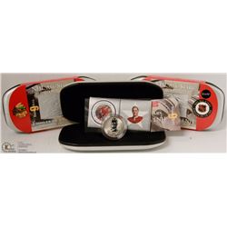 14) LOT OF 3 NHL ALL STARS BOBBY HULL 2001 STAMP &