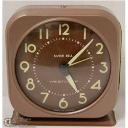 135) VINTAGE WESTCLOX SILVER BELL ALARM CLOCK