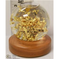 24KT GOLD FLAKE SNOW GLOBE - MOTORCYCLE