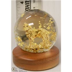 24KT GOLD SNOW FLAKE GLOBE - DOG