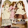 Image 1 : LOT 3 PORCELAIN DOLLS, TWO WITH STANDS