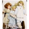 Image 1 : LOT OF 3 PORCELAIN DOLLS, 2 WITH STANDS