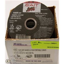 CASE OF 43PC CUT OFF WHEELS FOR PORTABLE SAWS