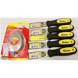 LOT OF 5 RICHARD 1 1/4" PUTTY KNIVES WITH