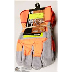 6 PAIRS OF SPLIT LEATHER WORK GLOVES