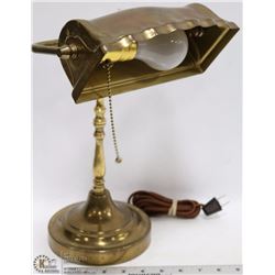 VINTAGE ALL BRASS 14" STUDENT/BANKERS DESK LAMP