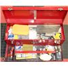 Image 1 : 210) HUSKY TOOL BOX WITH TILING TOOLS INSIDE.