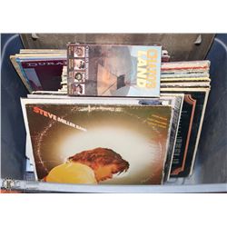 TOTE W/ 25 RECORDS INCL THE BEATLES, STEVE MILLER