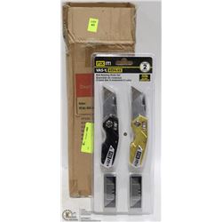 CASE WITH 12 FOLDING UTILITY KNIVES WITH SPARE