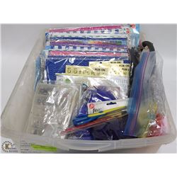 LARGE CLEAR BIN FULL OF ARTS & CRAFTS