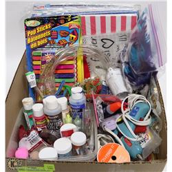 BOX W/ARTS & CRAFTS SUPPLIES - LOTS OF