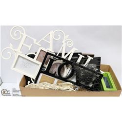 BOX OF ASSORTED PICTURE FRAMES