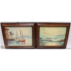 A PAIR OF SMALL OIL PAINTINGS – MARITIME THEME