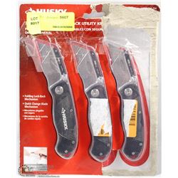 3PK HUSKY FOLDING UTILITY KNIVES