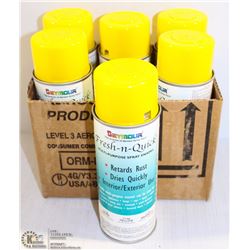 6 CANS YELLOW SPRAY PAINT