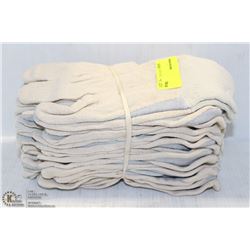 LOT OF 12 PAIRS OF COTTON LEATHER PALM GLOVES