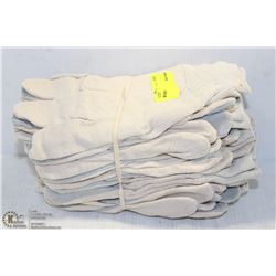 LOT OF 12 PAIRS OF COTTON LEATHER PALM GLOVES