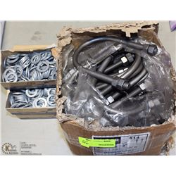 BOX OF 3" U BOLTS AND LOCK WASHERS