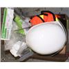 Image 1 : BOX WITH HARD HAT , SAFETY VEST, MISC
