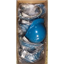 BOX OF BLUE HARD HELMETS