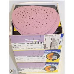 3 BOXES OF BLUE LINE 320 GRIT SANDING DISCS