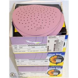 3 BOXES OF BLUE LINE 320 GRIT SANDING DISCS