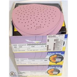 3 BOXES OF BLUE LINE 320 GRIT SANDING DISCS