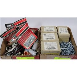 BOX OF ASST MILTON COUPLERS AND BOX OF ASST SCREWS