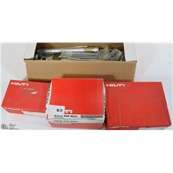 LOT OF HILTI BOLTS/PLUGS AND MISC