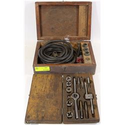 WOOD BOXES WITH TAP/DIE AND MISC