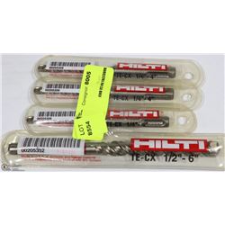 SET OF 4 HILTI CONCRETE BITS