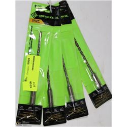 LOT OF 4 GREENLEE MASONRY DRILL BITS  3/16"X6"
