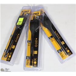 LOT OF 3 DEWALT SPADE BITS  15/16"