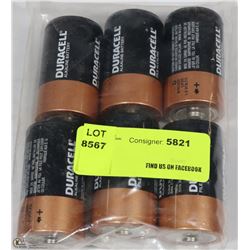 LOT OF 6 DURACELL  SIZE D BATTERIES