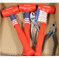 LOT OF ASST PLIERS & HAMMERS