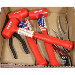 LOT OF ASST PLIERS & HAMMERS