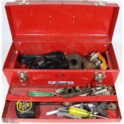 BEACH RED TOOL BOX W/ CONTENTS