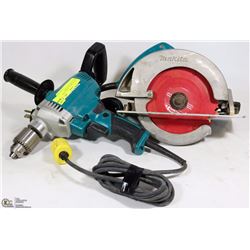 LOT OF 2 MAKITA POWER TOOLS INCL SKILSAW & HAMMER