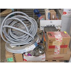PALLET OF ASSORTED HARDWARE AND ELECTRICAL GOODS