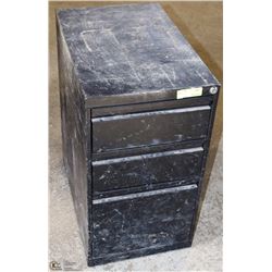 USED METAL BLACK FILING CABINET-NO KEY