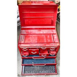 LARGE RED BLEACH TOOLBOX-GREAT CONDITION