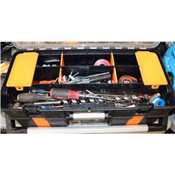KUBOTA TOOL BOX WITH SOME TOOLS, 12V RIDGID DRILL