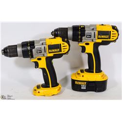 2 DEWALT DCD950 DRILL & ONE BATTERY ( NO CHARGER)
