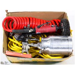 PAINT SPRAY GUN W/ AIR HOSE, DIE GRINDER AND HD